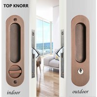 TOPKNORR Sliding Door Lock Invisible Indoor Sliding Door Lock Kitchen Folding Door Single Hook With Key Sliding Door Hook Lock