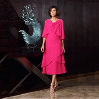Mother Of The Bride And Groom Dress For Wedding Party Ruffles Simple Chiffon Vintage Mom Woman's Evening Gowns Plus Size Custom
