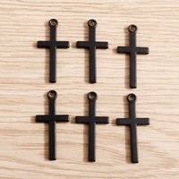 20pcs 13*27mm Alloy Black Color Cross Charms for Jewelry Making Pendants Necklaces Drop Earrings DIY Handmade Bracelet Accessory