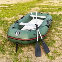 Solarmarine B260-3 Inflatable Rowing Boats, 3 Person, 0.7mmPVC, Folding Fishing Kayak, Armygreen Red and Blue Color, 2.6 m