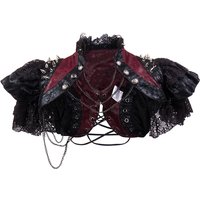 NWE Carnival Fashion Lady Gothic Steampunk Rivet Shrug Costume Vintage Corset Buckles Leather Lace Rock Hippy Shawl