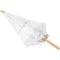New Sun Umbrella Cotton Embroidery Bridal Umbrella White Ivory Lace Parasol Umbrella Decorative umbrella for wedding