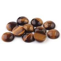 10pcs 4 6 8 10 12 14 16 18mm Round Tiger Eye Cabochons Natural Bulk Stone Bead for DIY Jewelry Making Pendant Bracelet