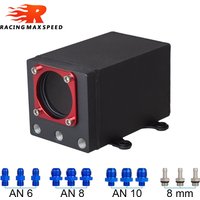 60mm External 044 Fuel Pump Tank Racing Black Billet Aluminium Oil catch Can Single Fuel Surge Tank AN6 AN8 AN10 8MM OCT-1115-BK