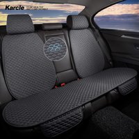 Cotton Linen Car Seat Cover Anti Sweat Dog Seat Cover Full Set Breathable Car Seat Protector 4 Seasons Interior Car Accessories