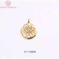 (845)6PCS 11x14MM Hole 1MM 24K Gold Color Plated Brass Star Charms Pendants High Quality Diy Jewelry Accessories