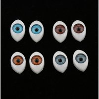 4 Pairs Oval Flat Back Plastic Eyes 5mm/6mm/7mm/8mm/9mm Iris for Porcelain or Reborn Dolls Making DIY Supplies