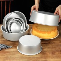 4-12 Inch Round Chiffon Cake Pan Aluminum Alloy Solid Bottom Non-stick Angel Food Oven Big Cake Bread Mold DIY Mold Baking Tool