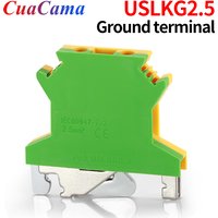 10 pièces USLKG2.5 Din Rail terminal au sol nuits fil électrique ConEventYellow vert tension Guide connexion USLKG-2.5