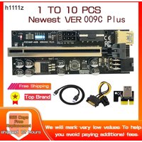 1-10pcs USB 3.0 PCIE Riser for Video Card 009C PLUS Cabo Riser PCI Express X16 Adapter 6pin Power Cable for Bitcoin Miner Mining