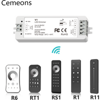 V1 DC 5V/12V/24V 8A PWM Wireless LED Dimmer Controller Switch +Touch RF Remote for Single Color COB 5050 3528 Dimming LED Strip