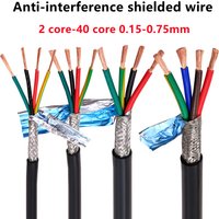 Câble blindé 18AWG 2/3/4/5/8 cœurs 26/24AWG 22AWG/20AWG 10-24 cœurs fil blindé fil de commande RVVP en cuivre pur fil de sign