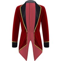 Kids Boys Circus Ringmaster Costume Long Sleeves Tuxedo Coat Birthday Party Tailcoat Jacket Halloween Cosplay Dress Up Clothes