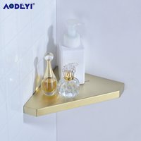 Corner Shelf Bathroom Triangle Storage Shelves 304 Stainless Steel Toilet Holder Shower Rack Brushed Gold Bathroom Accessories
