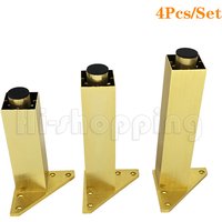 4pcs Metal Furniture Legs Brushed Gold 6 8 10 12 15 18 20CM for TV Cabinet Bathroom Cupboard coffee table Dresser Armchair feet