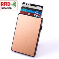 YUECIMIE Gold Thin Pop Up ID RFID Card Holder For Man Slim Men's Card Wallet RFID Creative Credit Card Case For Women Female