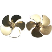 1Pair DIY Simulation RC Boat Forward/Reverse Propeller Dia 35mm Propellers 5 Blades Brass Paddle Aperture M4 with M3 Screw Hole