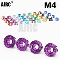 4pcs Aluminum alloy M4 tire nut for 1/10 RC wheel nut Trax TRX4 TRX6 axial scx10 HSP YOKOMO D90 D110 Slash