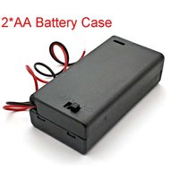 2AA 3V Black Battery Holder Connector Storage Case Box ON/OFF Switch With Lead Wire lightweight