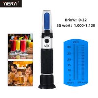 yieryi Beer Wort Wine Refractometer Brix Brewing refractometer Dual Scale - Specific Gravity 1.000-1.120 and 0-32% Brix