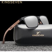 KINGSEVEN Brand New Design Aluminum+Walnut Wooden Handmade Sunglasses Men Polarized Eyewear Accessories Sun Glasses For Women
