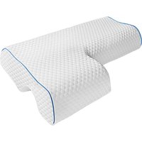 Couples Pillow with Arm Rest Memory Foam Anti Hand Pressure Neck Pain Relief Arched Sleeping Cuddle Cervical Cushion for Sleeper