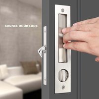 Nouvelle serrure de porte coulissante, porte coulissante, porte en bois, salle de bain, chambre à coucher, fermoirs à crochet de porte pliante intégrés à ressort double face