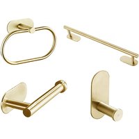 Brushed Gold Bathroom Hardware Set Robe Hook Towel Bar Toilet Paper Holder Bath Bathroom Accessories