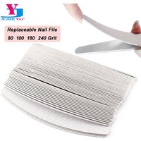 100Pcs/Lot Thick Replacement Sandpaper Files Grit 180 With Metal Handle Grey Replaceable Files For Saws Removable Pads Set Tools