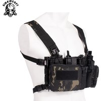 500D Nylon Tactical Vest MOLLE Adjustable Airsoft Chest Rig Mag Pouch Quick-Release Buckle Combat Training Hunting Camping