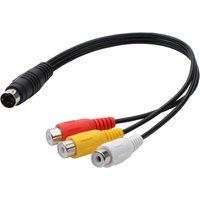 25cm 4 Pin S-Video Male to 3 RCA Female Adapter Splitter AV Cable for Laptop Computer