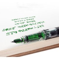 2022 New Posture Correction Piston Fountain Pen Plastic Transparent White Ink Color Hooded Bend Nib School Office