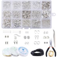 A Set Alloy Jewelry Making Kit Jewelry Making Tools Copper Wire Spacer Beads Crimp beads Earring Hooks handmade Craft Supplies