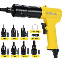 HIFESON – Pistolet à riveter pneumatique pour M3, M4, M5, M6, M8, M10, M12, outil de rivetage d'écrou à rivet avec insert écrous pince a rivet riveteuse pince rivet riveteuse électrique rivet fileté