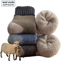 5Pairs/Lot Winter Thicken Wool Socks Men's High Quality Towel Keep Warm Sock Cotton Christmas Gift Socks For Male Thermal 38-45