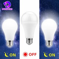 LED Dusk To Dawn Bulb 5W 7W 9W 12W E27 Sensor Outdoor Light AC 110V 220V 85-265V Day Night Light Auto ON/OFF LED Smart Lamp