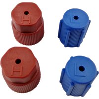 4 Pieces Air Conditioning Service Port R134a Side Air Conditioner Cap 13mm Blue & 16mm Brown Conversion Kit Plastic