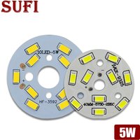 Panneau lumineux LED PCB avec puces SMD5730, plaque de lampe en aluminium pour bricolage, ampoule de plafond, 5W 35mm 40mm 44mm, 10 pièces