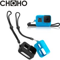 Silicone Protective Frame Case Housing Soft Rubber Shell Protector + Strap For Gopro Hero 8 Black Go Pro New Accessories