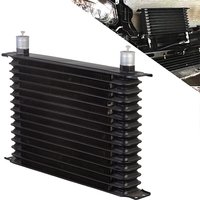Universal Oil Cooler 7/13/15 Rows 10AN 10AN Universal Engine Transmission Oil Cooler Kit Trust Type black