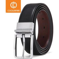 Pour jean mâle boucle rotative concepteur peau de vache robe ceintures réversible en cuir ceinture hommes accessoires luxe taille ceinture HQ112