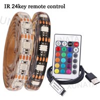 5V USB LED Strip RGB Light 5050 24key / 44key Remote Control Kit USB Power Waterproof Flexible Led Tape Adhesive TV Backlights