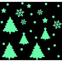 Snowflake Sticker Glow in the Dark Christmas Decorations Winter Glass Shop Window Wall Decal Child Home Decor Luminous Sticker