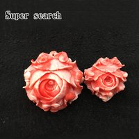 1 Piece Of Red And White Mixed Color Hand-carved Large Flower Pendant Necklace Female Ethnic Windmill Ornaments