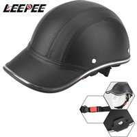 LEEPEE For Cafe Racer Chopper Scooter Safety Hard Hat Half Face Vintage Summer Cap Motorcycle Half Helmet Baseball Cap Style