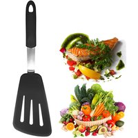 Wide Thin Fish Spatula Nonstick Silicone Slotted Spatula Turner Beveled-Edged Design Cooking Spatulas Pancakes Kitchen Gadget