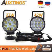 Auxtings 4in 4'' Portable 27W 42W Flood Spot Magnetic Base Led Work Light Car Truck Driving Offroad 4WD 4x4 SUV ATV 12V 24V