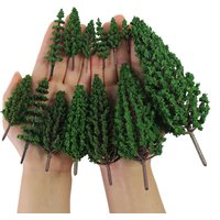 Model Pine Trees Green Pines Plastic For Forest O HO TT N Scale Model Railway Layout Miniature Scenery S0901
