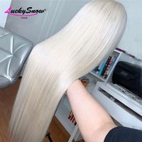 White Straight Brazilian 100% Human Hair Wig High Quality Transparent 13x4 Lace Frontal Wigs 180 Density Cospaly For Women