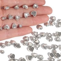 20-50 stücke Antike Silber Farbe Legierung Liebe Spacer Perlen Herz-förmigen Charme Lose Perlen Für Schmuck Machen DIY ohrringe Halskette